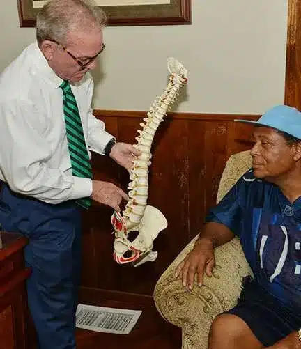 Corpus Christi personal injury lawyer explaining spine injury to client